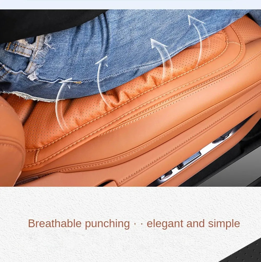 Car Seat Cushion Premium Comfortable Leather Car Seat Cushion Thickened Non-slip Single Piece Front and Rear Seat Cushion