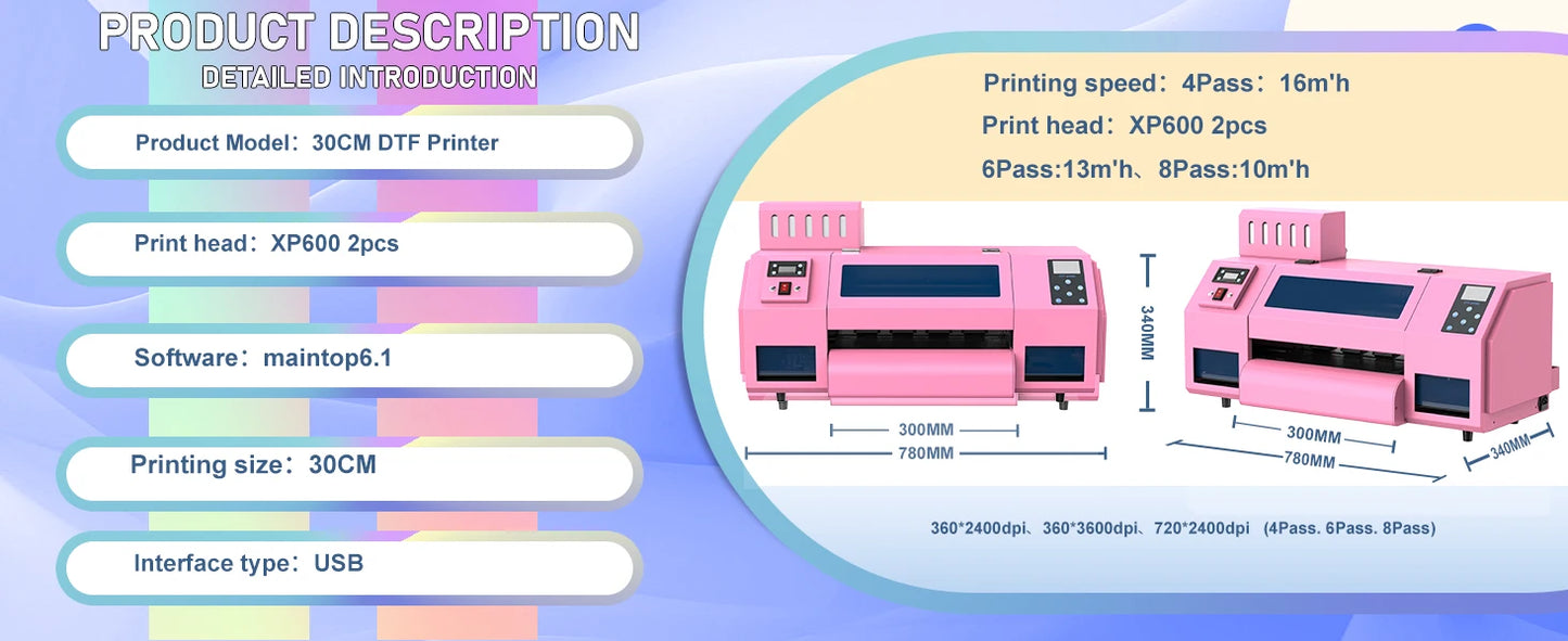 A3 DTF Transfer Printer A3+ XP600 DTF Printer T Shirt Printing Machine A3 With Powder shaking machine for Clothes Hoodies Jeans