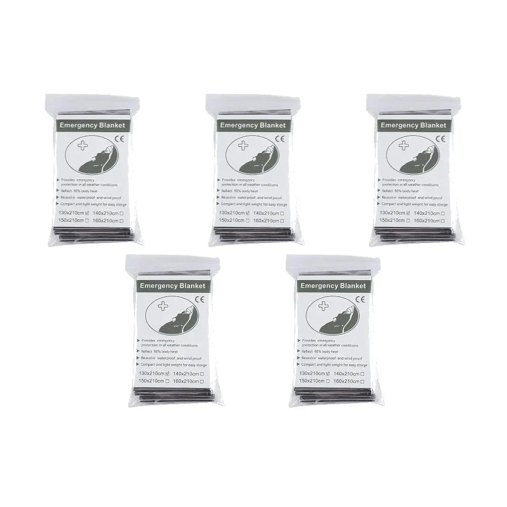 1-10PCS Emergency Blanket Outdoor Survive First Aid Military Rescue Kit Windproof Waterproof Foil Thermal Blanket for Camping