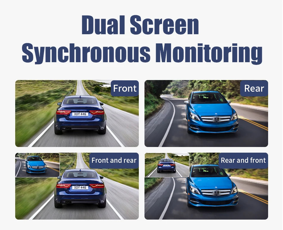 JMCQ USB ADAS Car DVR Dash For Android Auto Multimedia Player Front & Rear Dual Camera Loop Recording Motion Detection Cameras