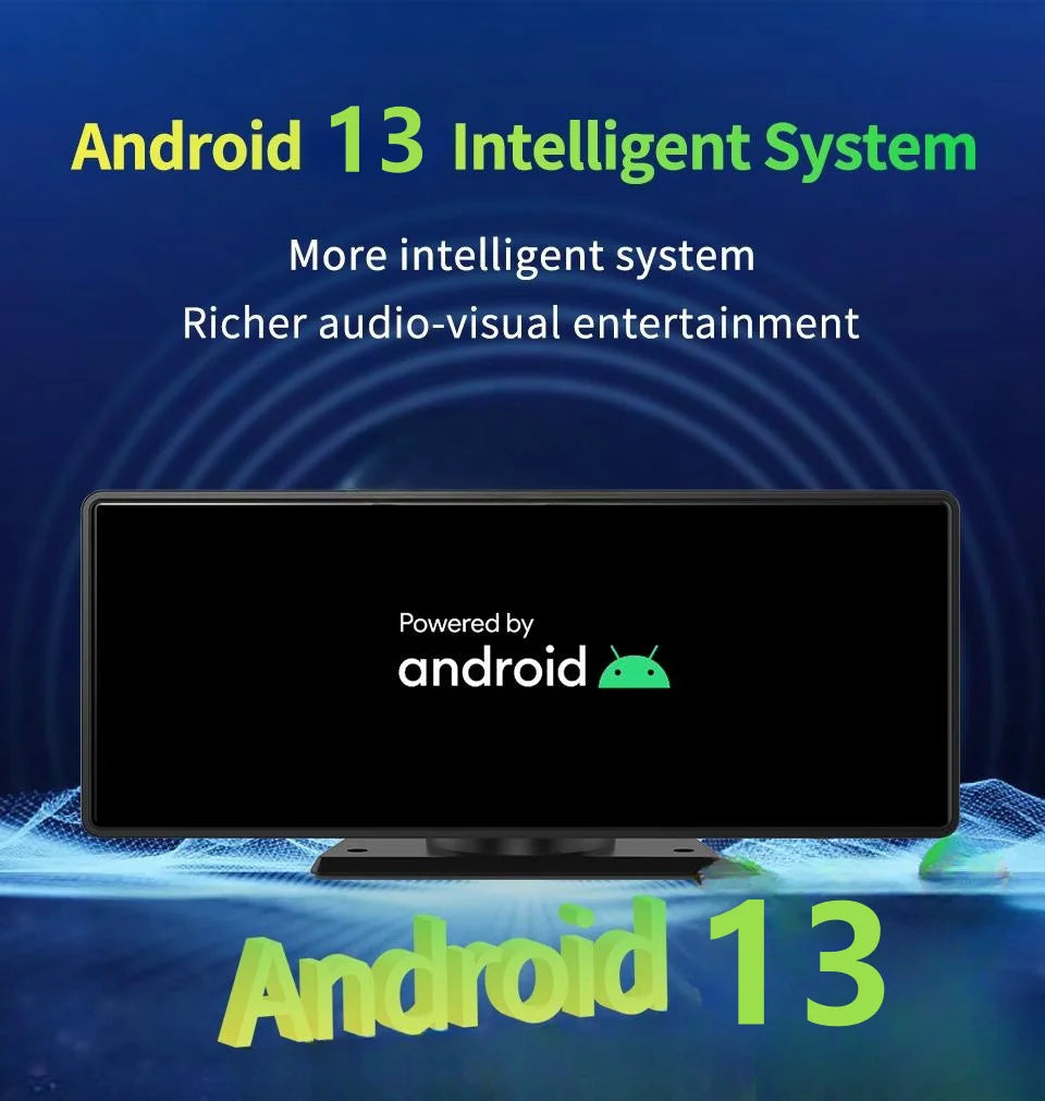 10.26 Inch WIFI Dash Cam Android 13  4+64G 8 Core  WiFi GPS Navigation Car DVR ADAS APP  FM BT Carpaly & Android Auto