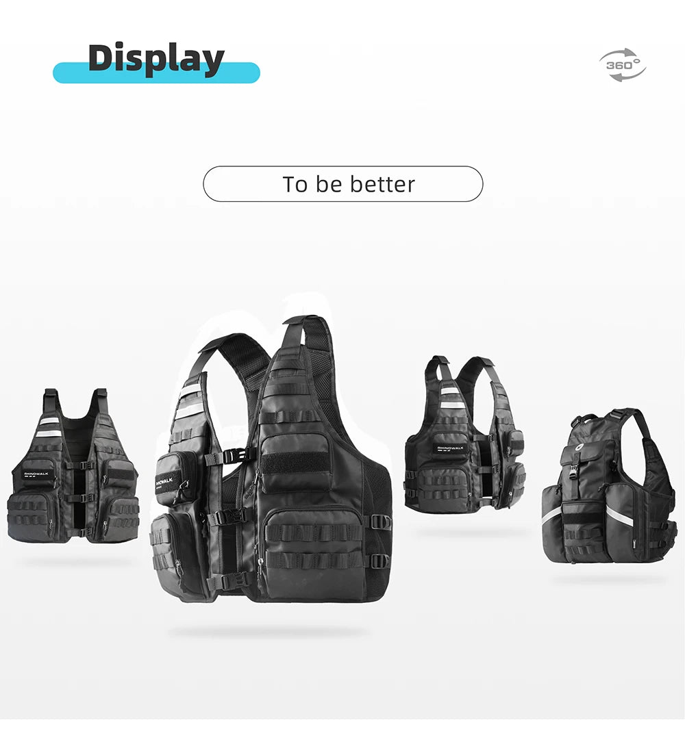 Rhinowalk Motorcycle Vest Adjustable Size Motor Breathable Motocross Vest Motorbike Jacket Backpack Support Water Bag 2L Or 3L