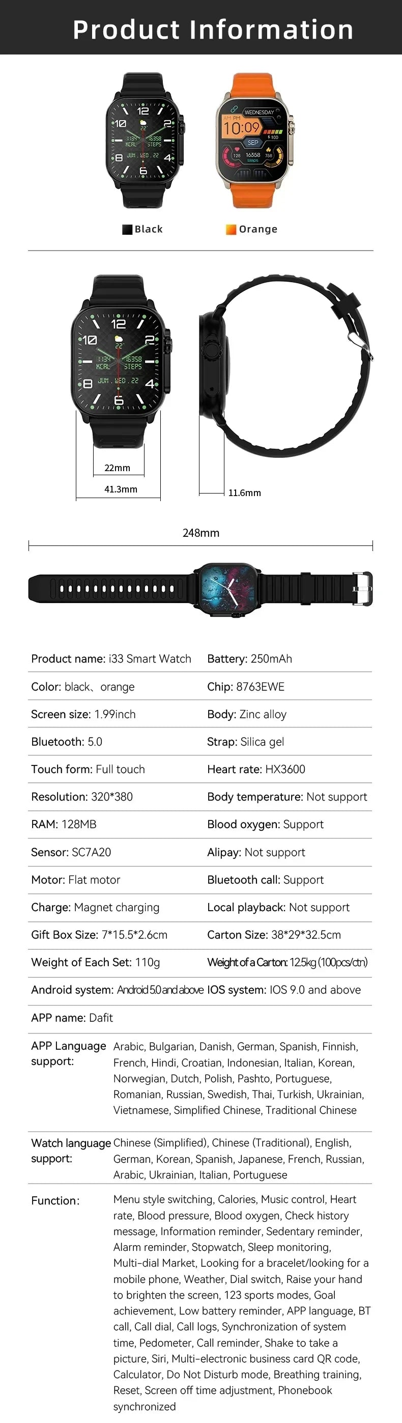 Smart Watch T10 Ultra 2 Men 49mm Series 9 2.3 "AMOLED Screen NFC Compass Waterproof For Apple Watch IWO Ultra 9 Smartwatch