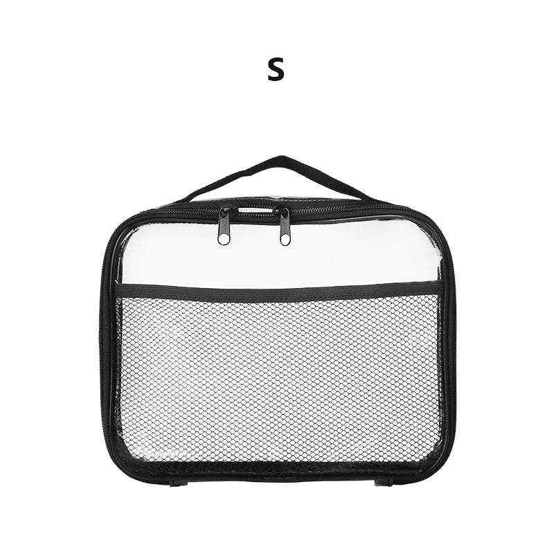 Large Capacity PVC Transparent Mesh Storage Bag Waterproof Casual Makeup Storage Bag Zipper Bag Portable Toy Packaging Bag