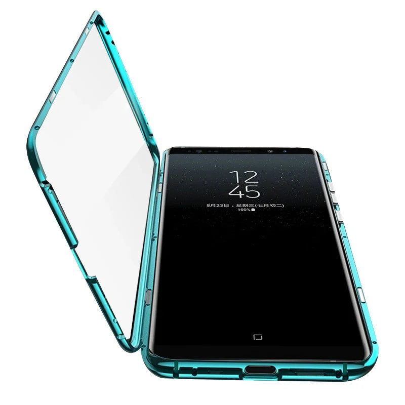 New 360 Protect Magnetic Case For Samsung Galaxy S24 S25 Ultra S23 S22 S21 S20 S23 FE S9 S10 Note 8 9 20 A72 Sided Glass Back