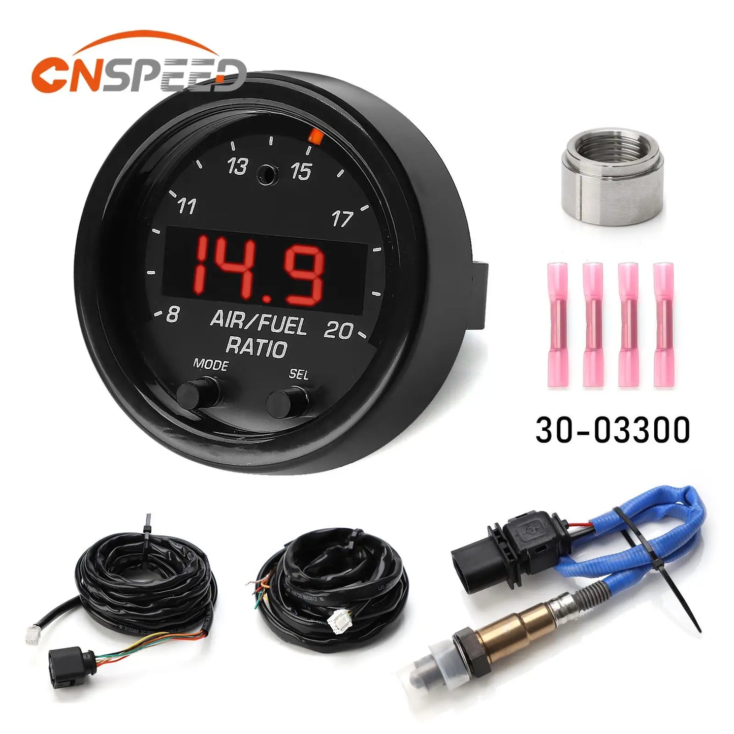 CNSPEED Car New O2 Air Fuel Ratio Gauge Kit EM 30-0300  X-Series Wideband LSU 4.9 0258017025 Oxygen Sensor for Car Oxygen Sensor