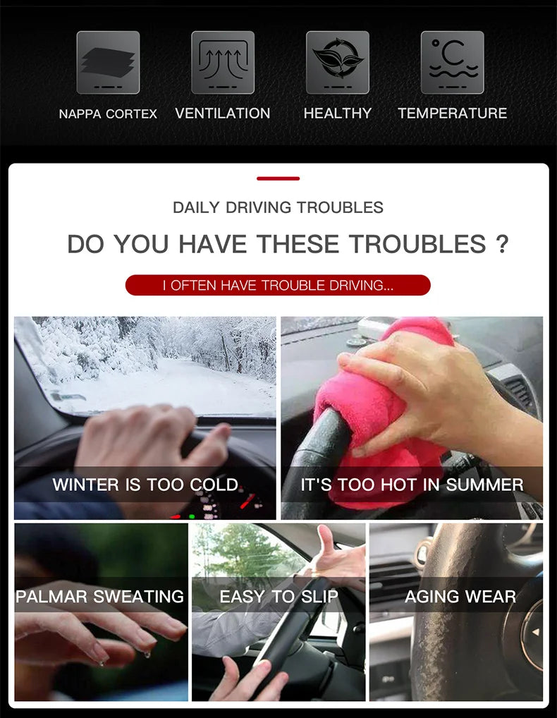 Genuine Leather Car Steering Wheel Cover 15 inch/38cm for BMW M Sport G30 G31 G32 G20 G21 X3 G01 X4 G02 X5 G05 G14 G15 G16