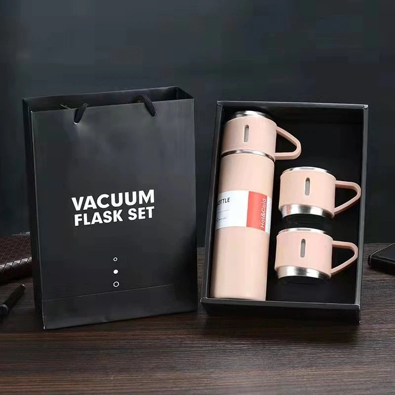 500ML 304 Stainless Steel Vacuum Thermos Gift Set Office Business Style Cup Thermos Portable Flask Thermos Flask