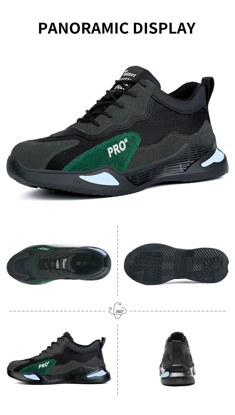 Fashion Safety Shoes Men Boots Steel Toe Shoes Men Puncture-Proof Work Sneakers Male Shoes Work Boots Indestructible Footwear