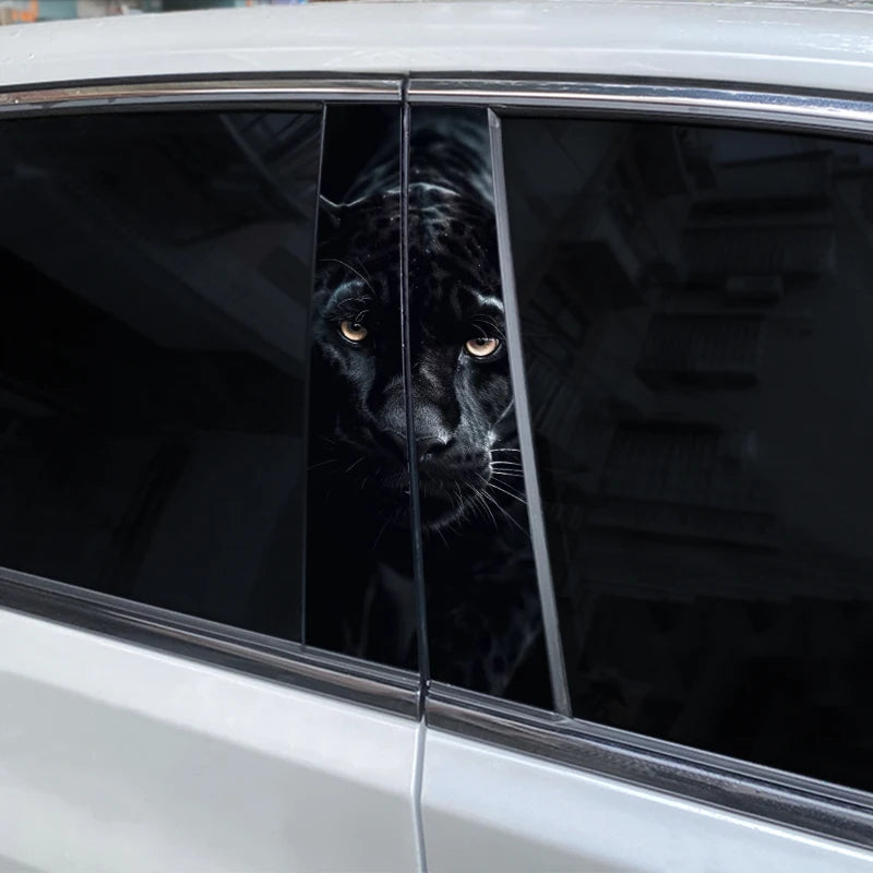 2pcs Lion Animal Car Decal Car B Pillar Decal Vinyl Waterproof Car Door Post Decal Diy Car Modification Styling Decal