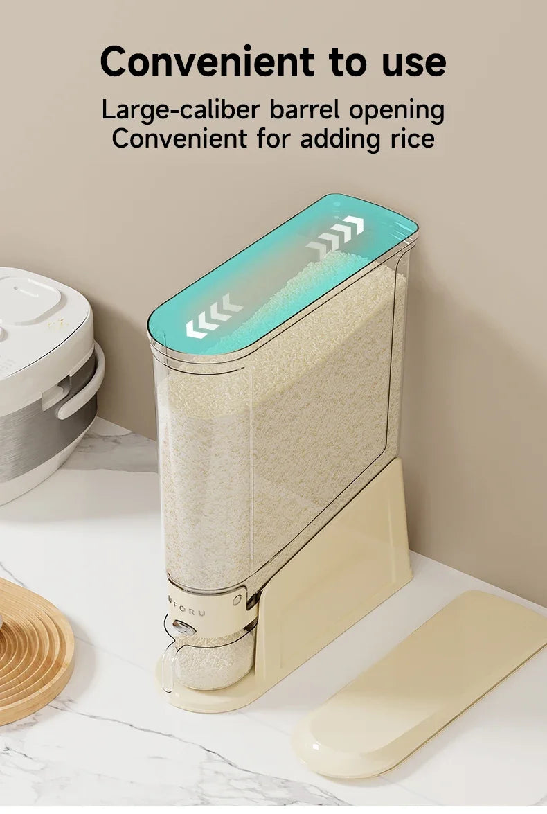 1PCS 5/10KG Sealed Rice Bucket Sealed Moisture-Proof Dispenser with Cup Grain Powder Boxes Insect-Proof Cereal Kitchen Container