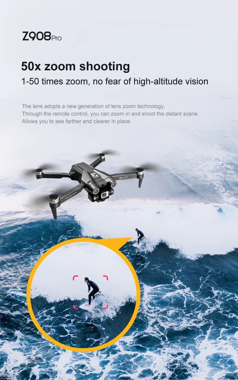 Z908 Max Drone 8K Professional 4K HD ESC Camera Brushless Motor Optical Flow WIFI FPV Obstacle Avoidance Folding Rc Quadcopter