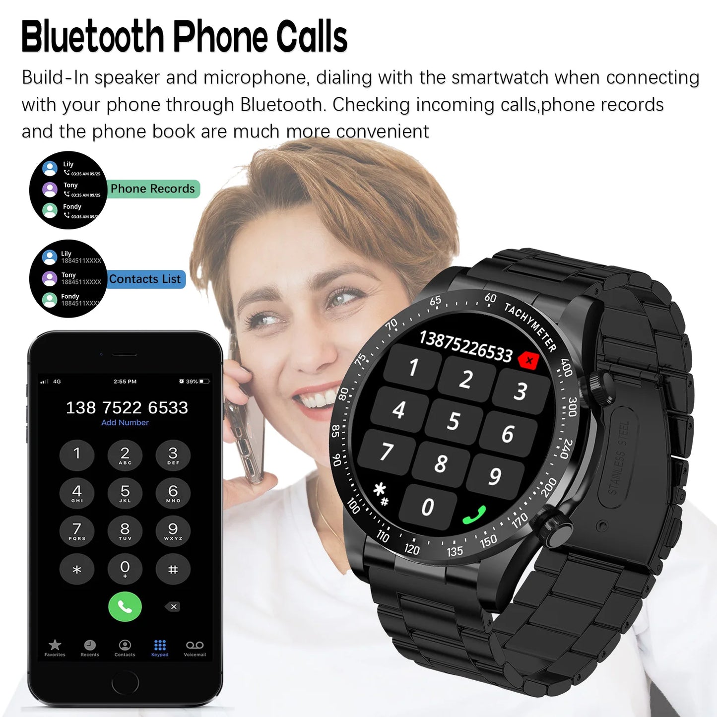 2024 New Smartwatch Bluetooth Call Real-time Heart Rate Sleep Monitor Sport Women Smart Watch Men Speedometer For Android IOS