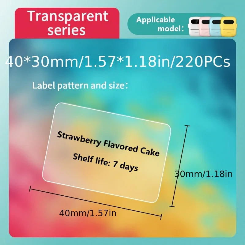 Marklife transparent thermal printing label paper, multifunctional and clear, suitable for home, school, gifts, etc|