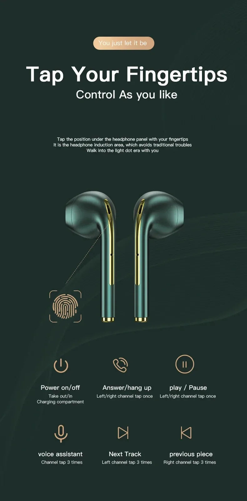 J18 wireless earphones, Bluetooth earphones, 9D noise cancelling gaming earphones with microphone, outdoor sports earphones
