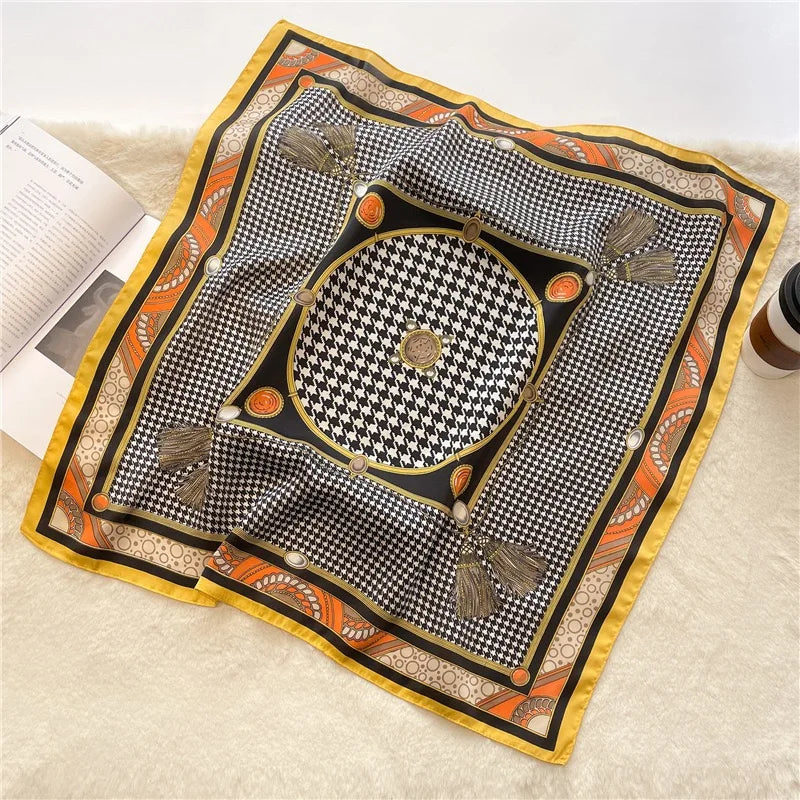 Spring Scarf Women's Luxury Design Polyester Material Smooth Scarf Soft Muslim Headscarf Shawl Beach 90x90cm