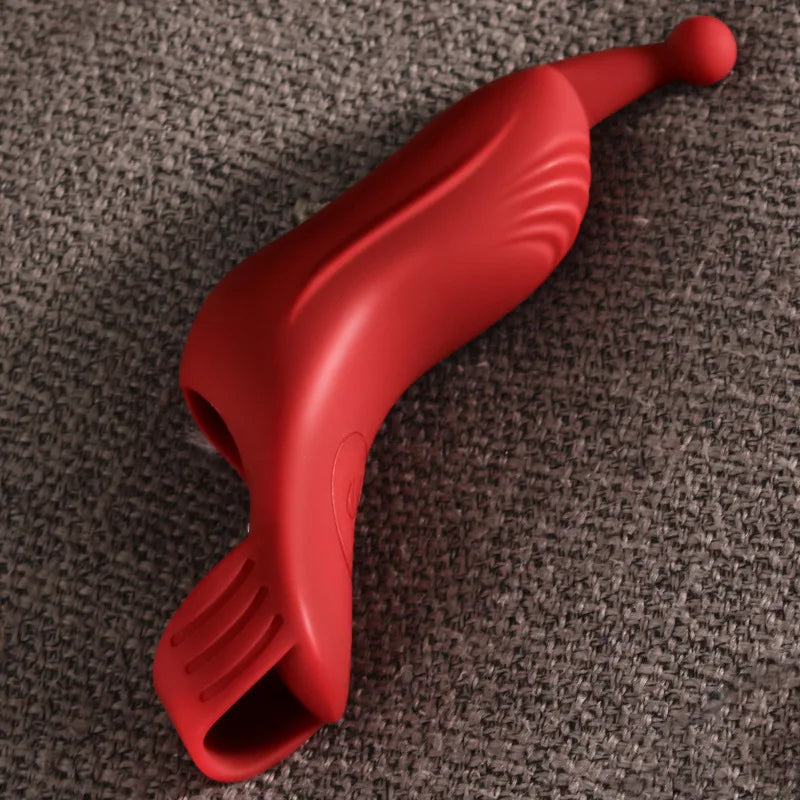 Finger Condom Vibrator Lasting Ring Clitoris Masturbation Massage Cock Ring Delay Ejaculation Penis Sleeve Sex Toys For Man