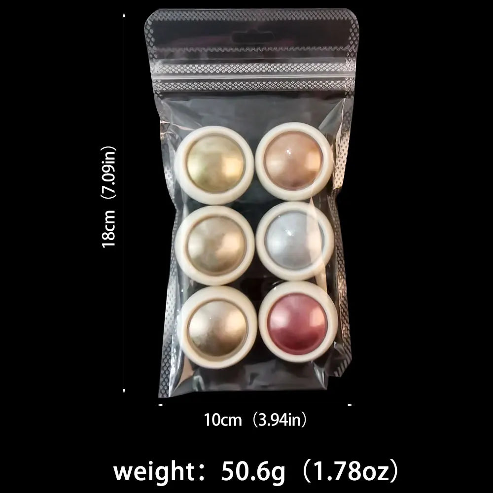 6Pcs/Set Magic Mirror Nail Art Powder Net0.5g/Jar Holographic Metallic Chrome Pigment Laser Gold Silver Manicure Rubbing Dust *&