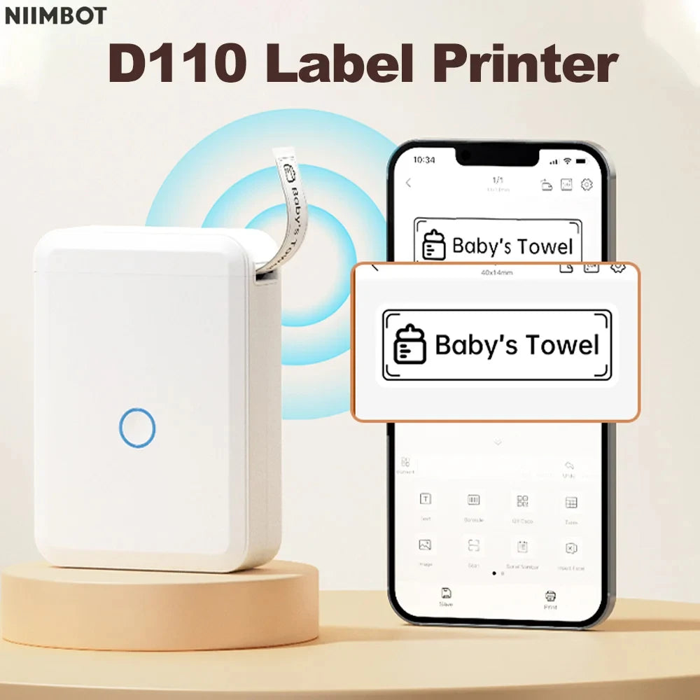 Niimbot D110 Portable Mini Printer Thermal Adhesive Sticker Multicolour And Multistyle Label Printer Inkless Label UV Printer