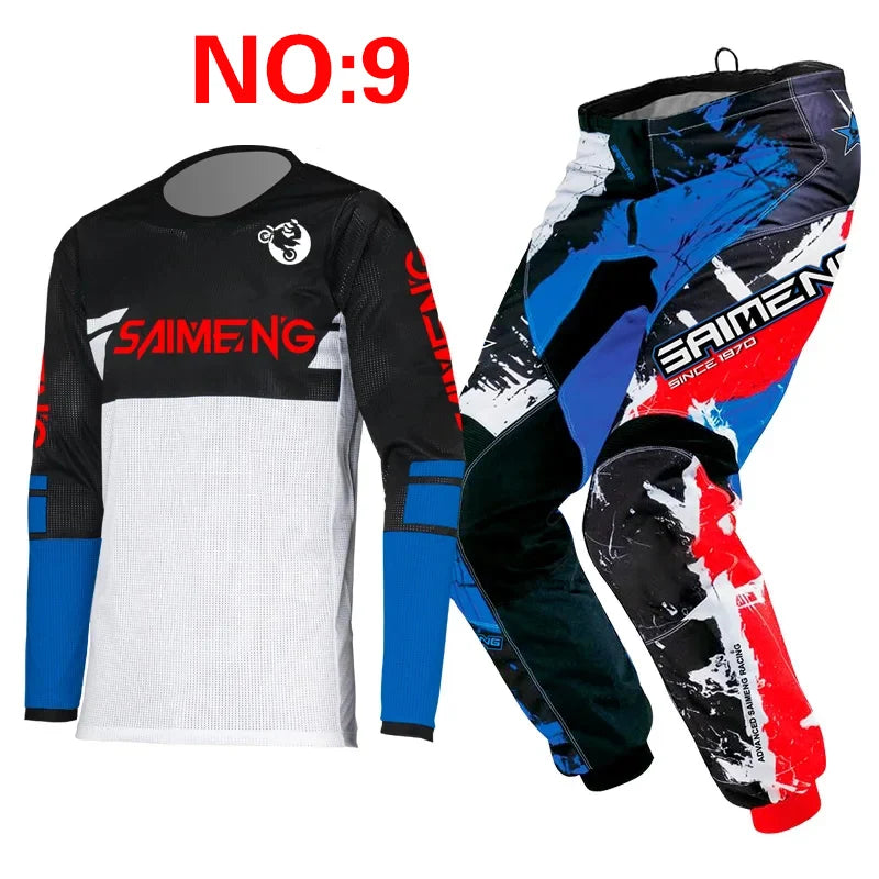 SIZE 20 22 24 26 28 saimeng children's enduro motocross gear set mx jersey pants motorcycle kits mtb Off Road youth racing suit