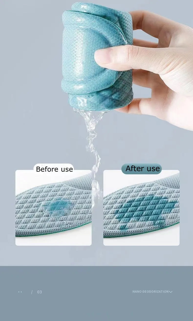Summer Deodorant Sports Insoles for Shoes Sweat-absorbing Breathable Deodorant Anti-sweat Soft Shoe Pads Inserts for Man Women