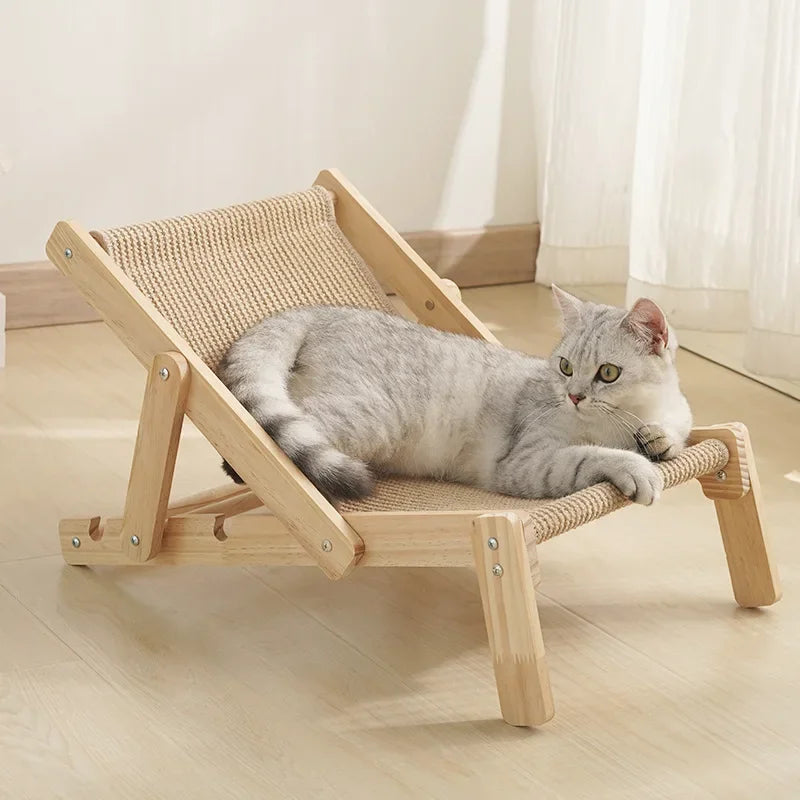 Cat Sisal Lounge Chair Detachable Adjustable Comfortable Beach Chair Lifting Bed Elevated Bed Cat Grab Board Easy To Install