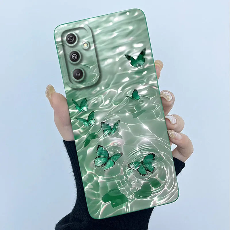 For Samsung Galaxy M34 M35 5G F34 5G Simplicity Flowers Liquid Shockproof Silicone Soft Phone Cover For SamsungM34 5G Case
