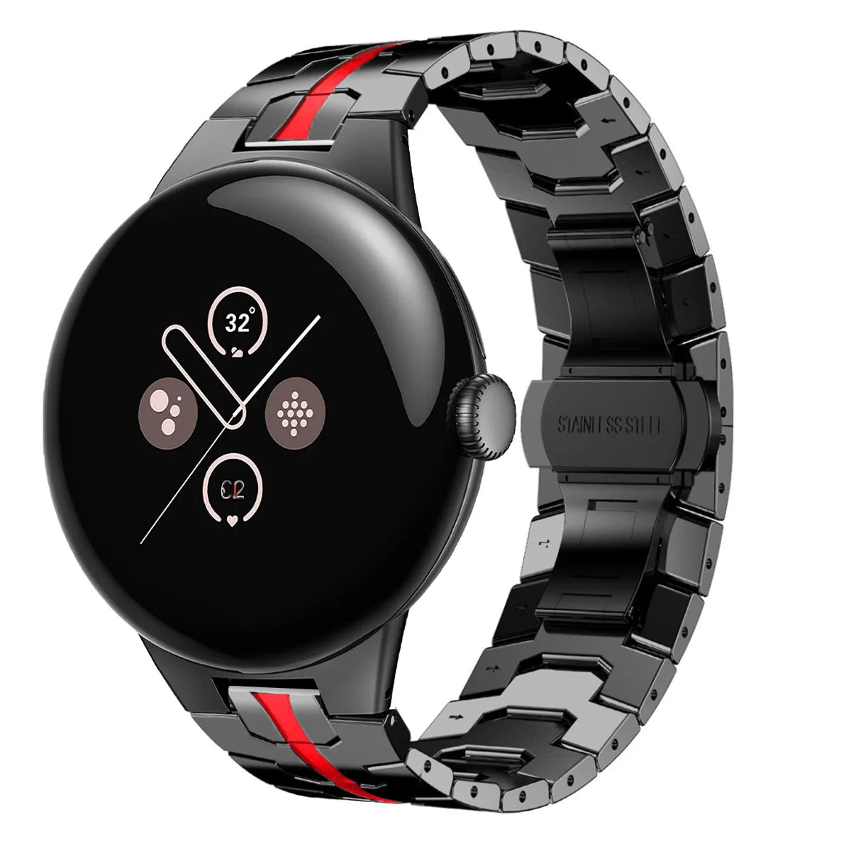 Luxury Stainless Steel Strap Suitable for The Google Pixel Watch 1/2/3 41mm Armor-like Metal Unibody Strap