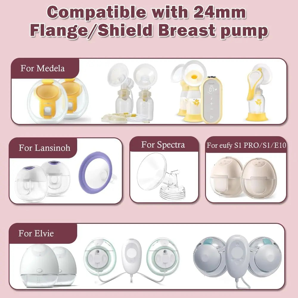 Flange Insert 6pcs Compatible with Momcozy/Spectra/Medela/eufy/Lansinoh/Elvie Breast Pump, Fit for 24mm Flange/Shield