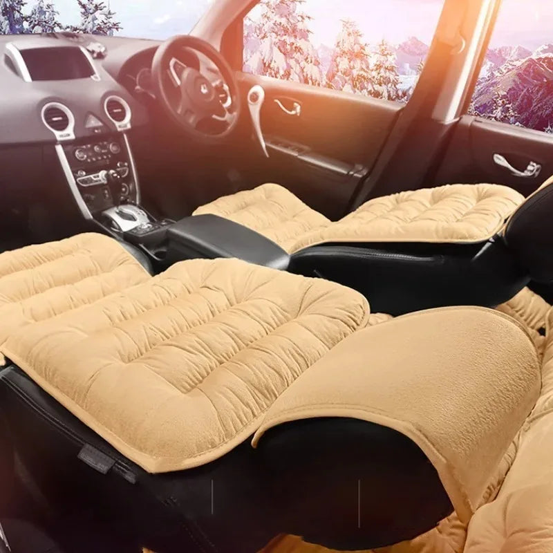 New car seat cushions, autumn and winter universal plush anti-slip seat cushions, 2 pieces of warm front seats