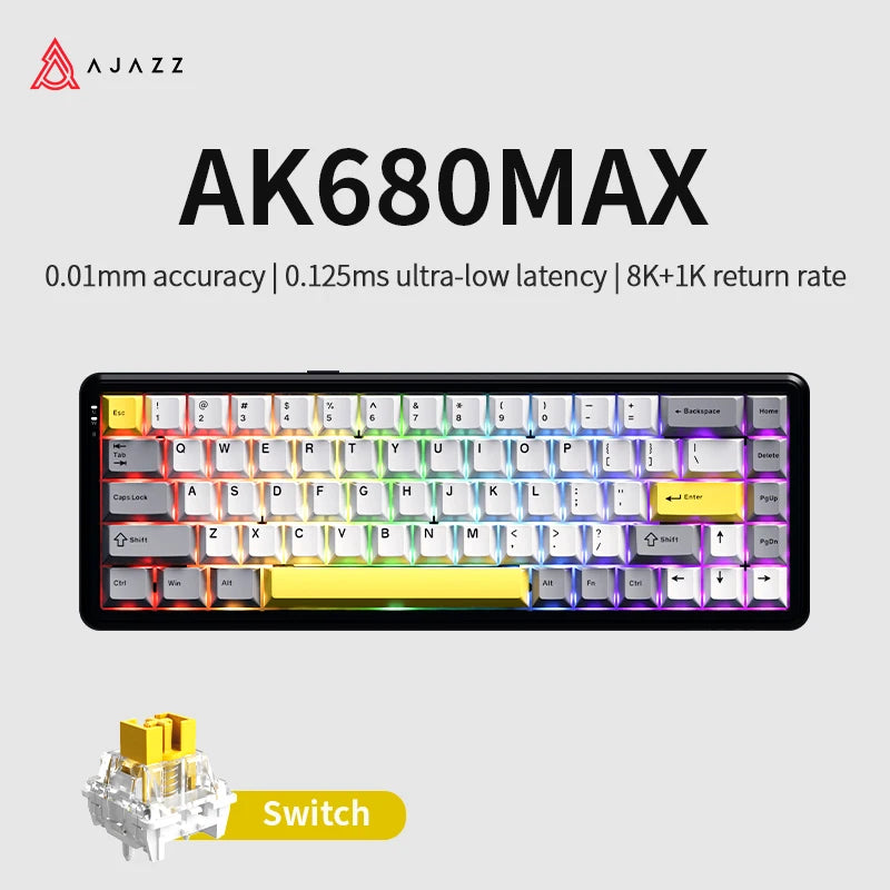 AJAZZ AK680MAX-wireless gaming keyboard, new hall effect switch, fast trigger magnetic keyboard, mechanical keyboard