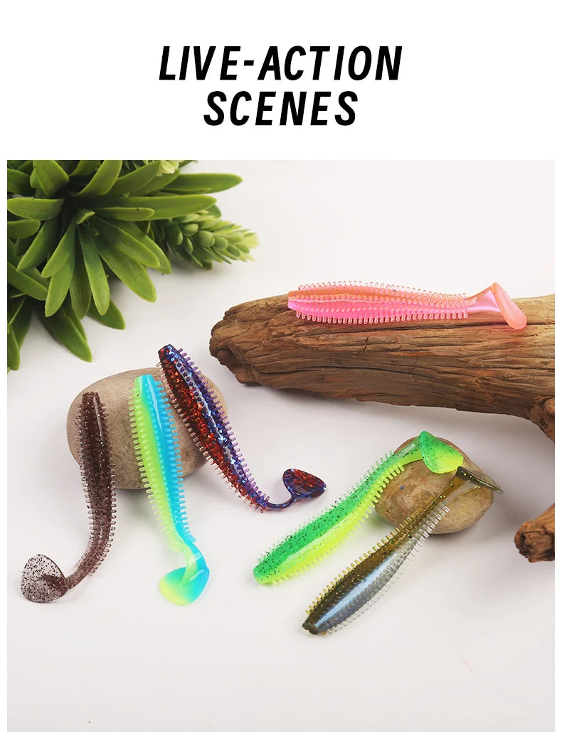 Silicone Soft Bait Fishing lure With Particles Fishing Bait 80MM120MM Pike Perch Fishing Artificial Bait Simulation Bait рыбалка