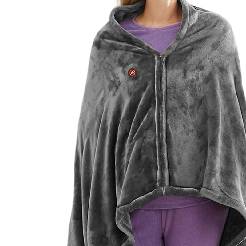 Wearable Electric Blanket Office USB Electric Heated Blanket Washable Winter Warm Blanket 3 Heating Levels Throw Blanket