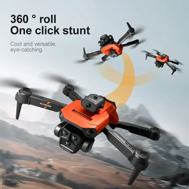 K6 MAX Triple-Camera Drone 4K HD Optical Flow Positioning 360° Obstacle Avoidance Foldable Quadcopter Wifi FPV RC Toys Dron