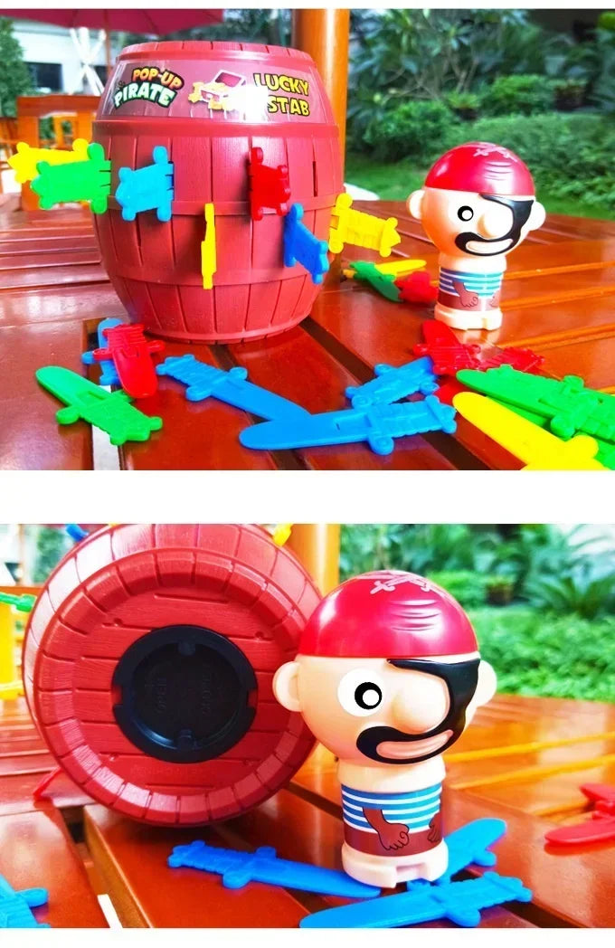 Big Knife Insertion Pirate Bucket Uncle Wooden Bucket Uncle Sword Insertion Creative Trick Table Game Pirates Bring 24 Swords