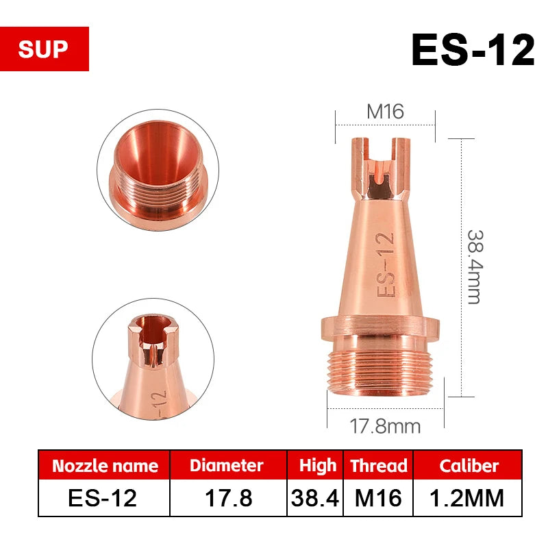 M16 SUP Laser Welding Nozzle AS-12 BS-16 CS-12 DS ES-12 FS-16 Cutting Nozzle Wire Feed Nozzles for Handheld SUP Laser Welder