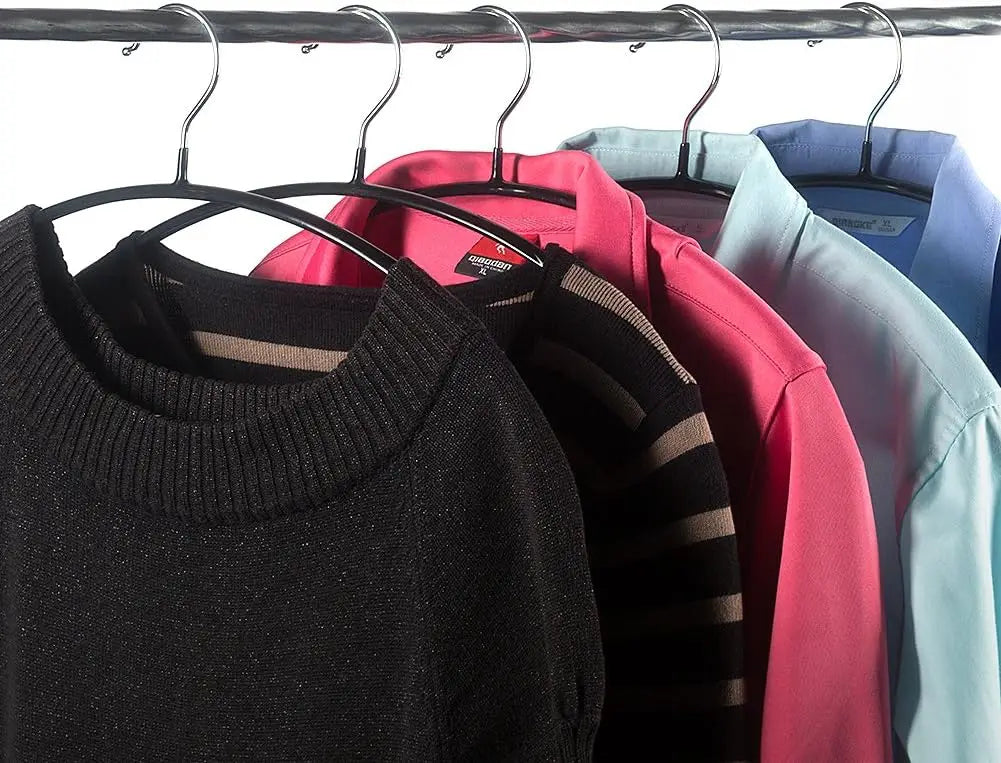 10-50 PCS Non-Slip Space Saving Clothes Hangers Durable Sturdy Contour Metal Shirt Clothes Hangers Suitable for Coat Jacket Suit