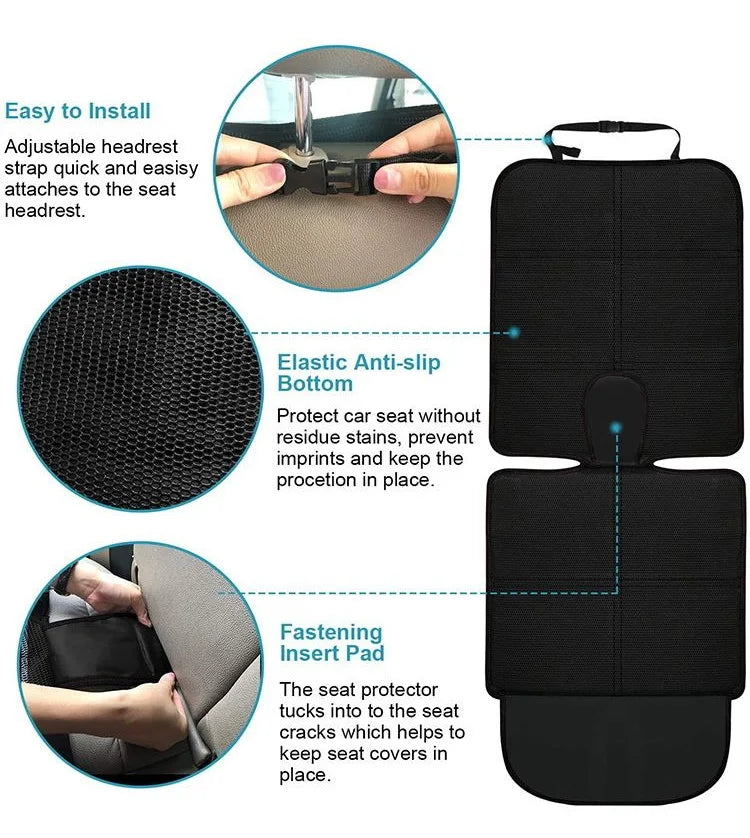 Car Seat Cover for Tesla Model 3 Y Oxford PU Leather Protector Mats Child Baby Cushion Protective Mat For Baby Kids Protection