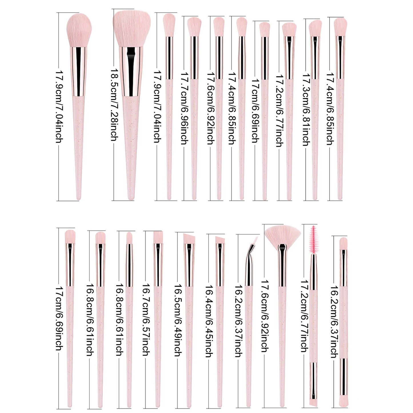Makeup Brush Sets with bag&Makeup Brush Cleaning Tool, 20pcs Plastic Classic Multifunctional Makeup Brush for Professionals