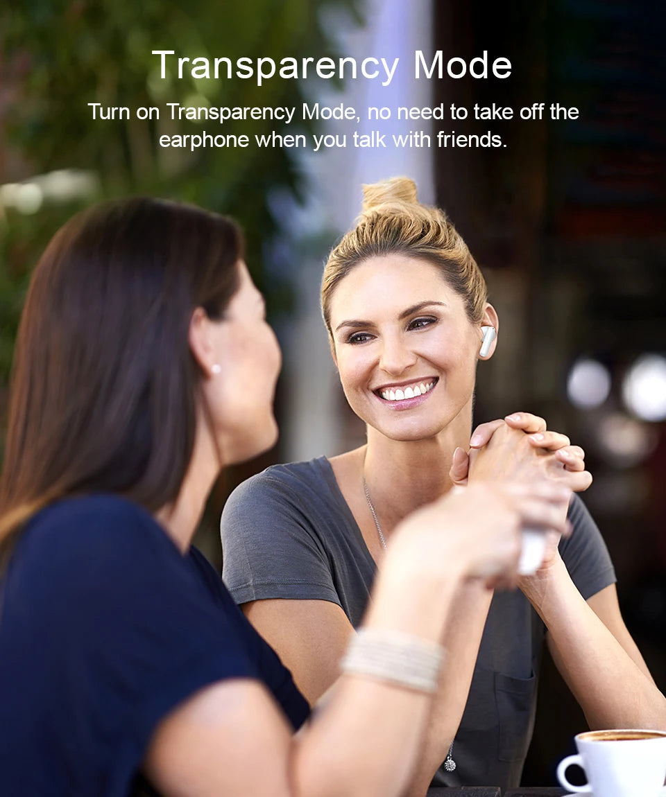 QCY T13 ANC Wireless Earphones Bluetooth 5.3 Active Noise Cancellation Headphones -28dB Fast Charge Earbuds Sports Headset