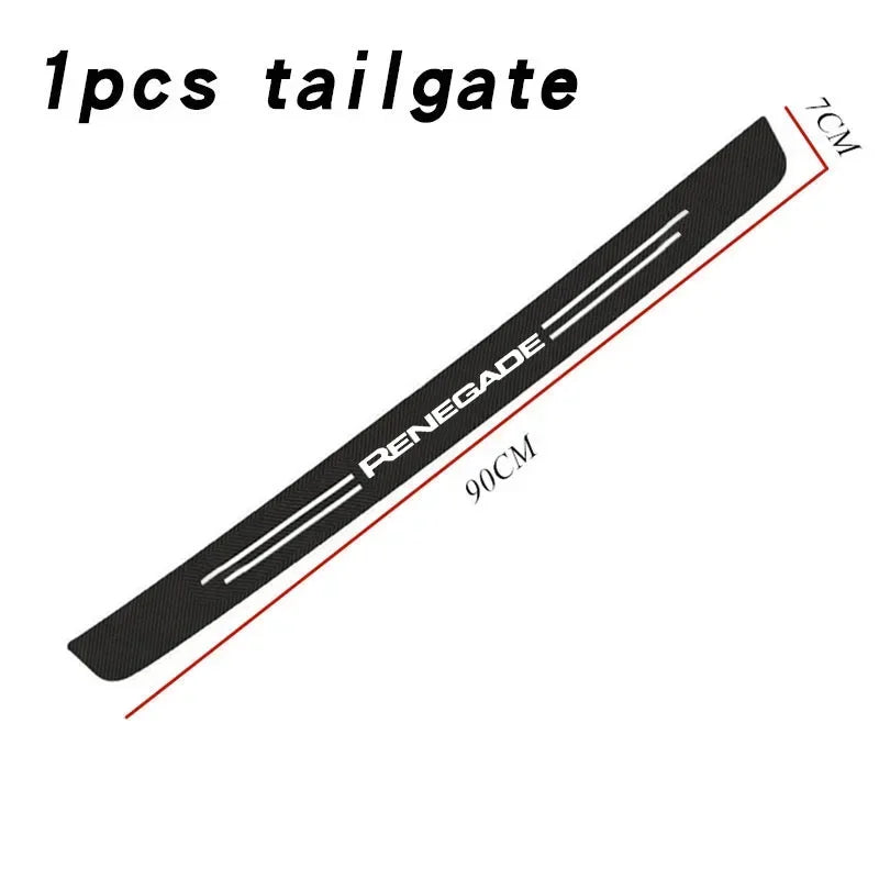 Car Carbon Fiber Threshold Protective Film Anti Scratch Waterproof Car Stickers Rear Bumper Guard For JEEP RENEGADE accessories