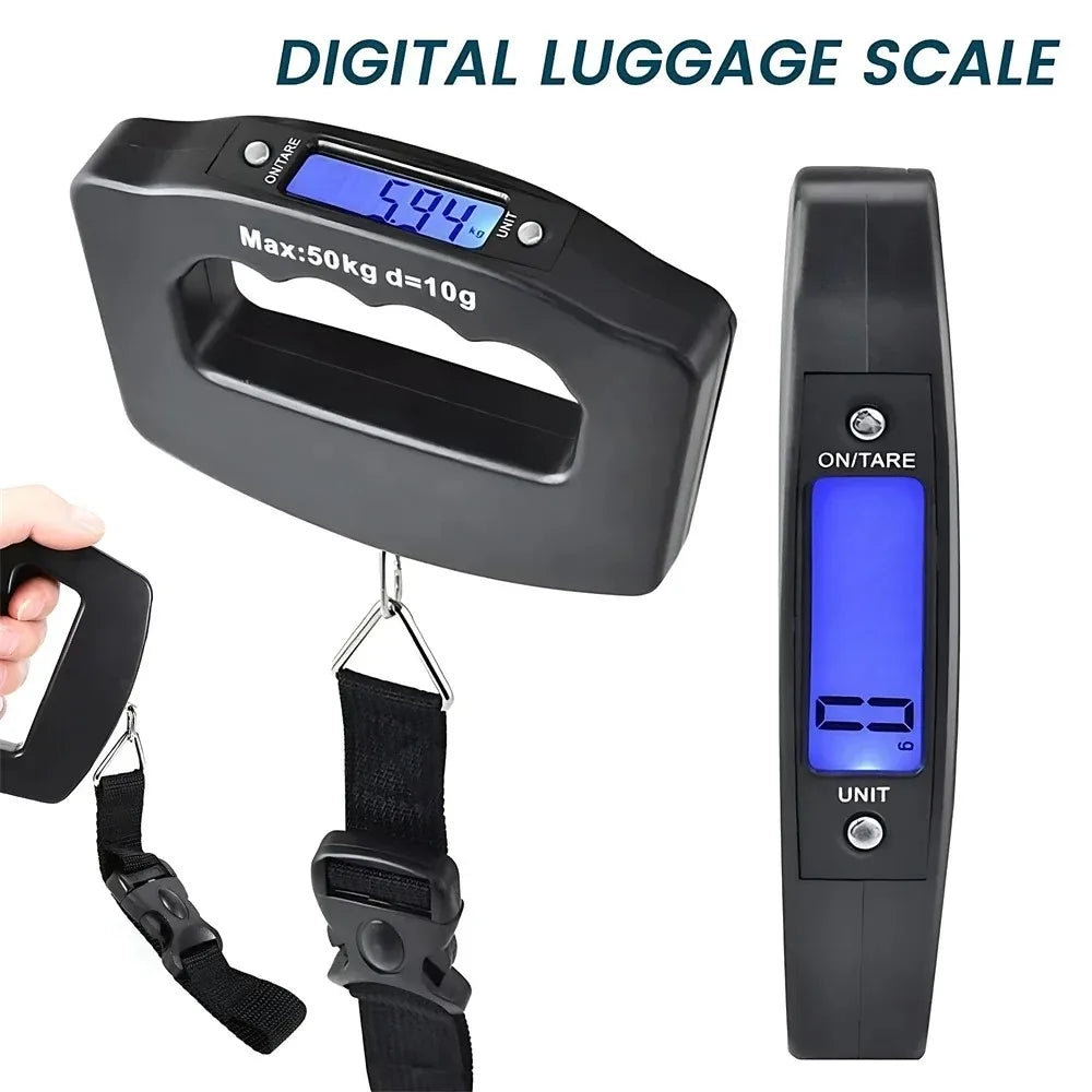 Portable Scale Digital LCD Display 110lb/50kg Electronic Luggage Hanging Suitcase Travel Weighs Baggage Bag Weight Balance Tools