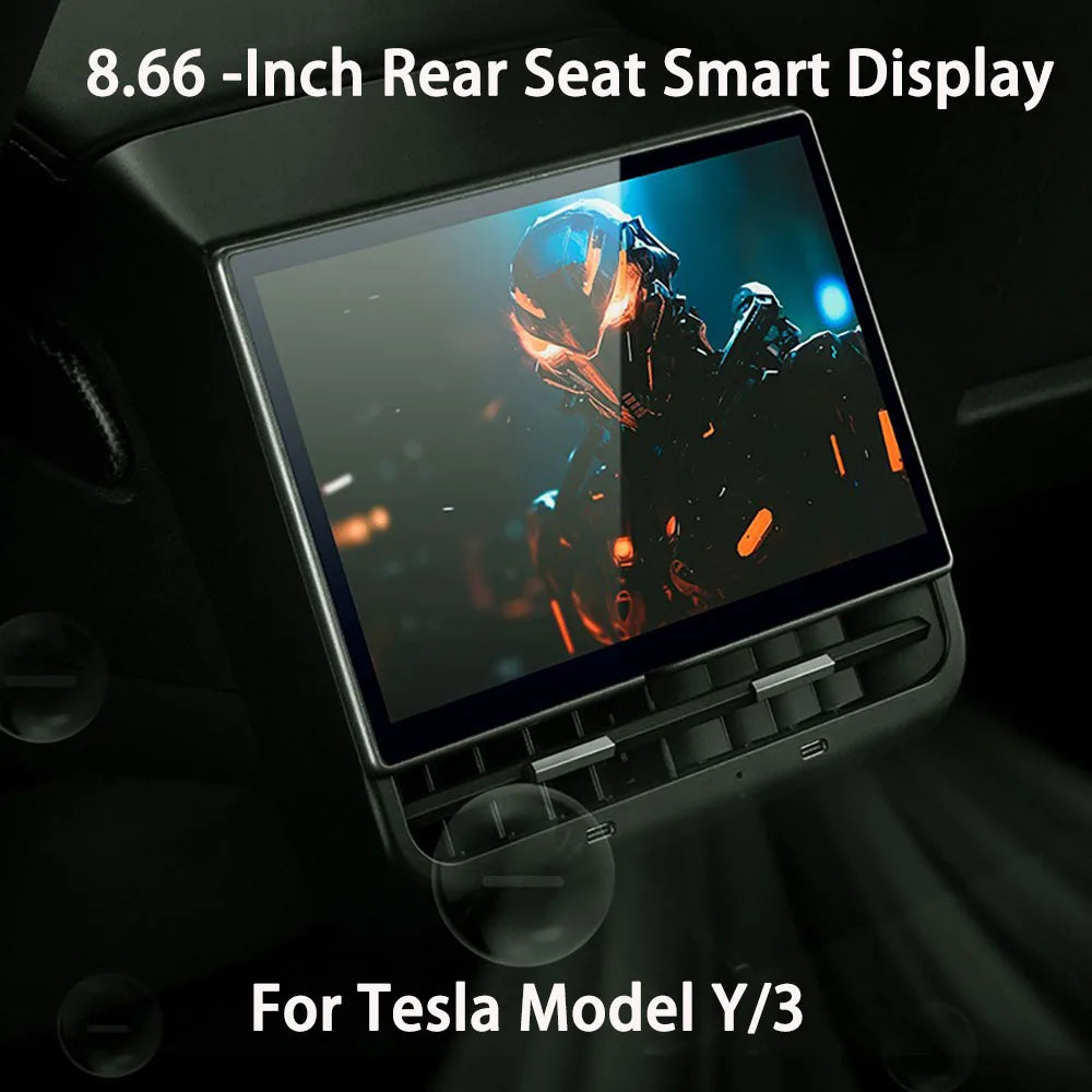New Style 8.66 Inches Rear Display Android 13 WIFI Entertainment Screen 4G+64G Wireles Carplay Andriod Auto for Tesla Model Y 3