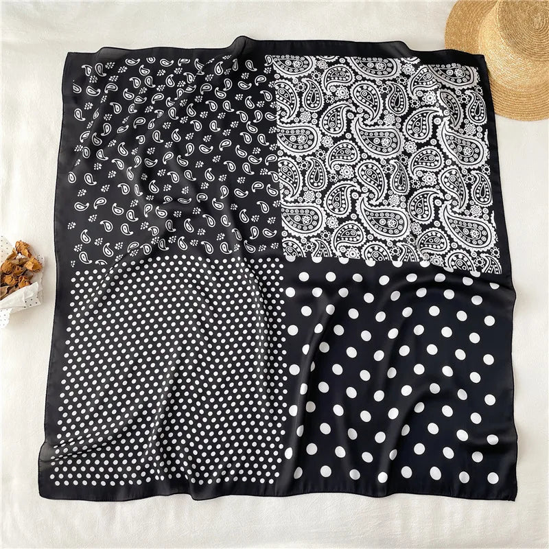 Spring Scarf Women's Luxury Design Polyester Material Smooth Scarf Soft Muslim Headscarf Shawl Beach 90x90cm