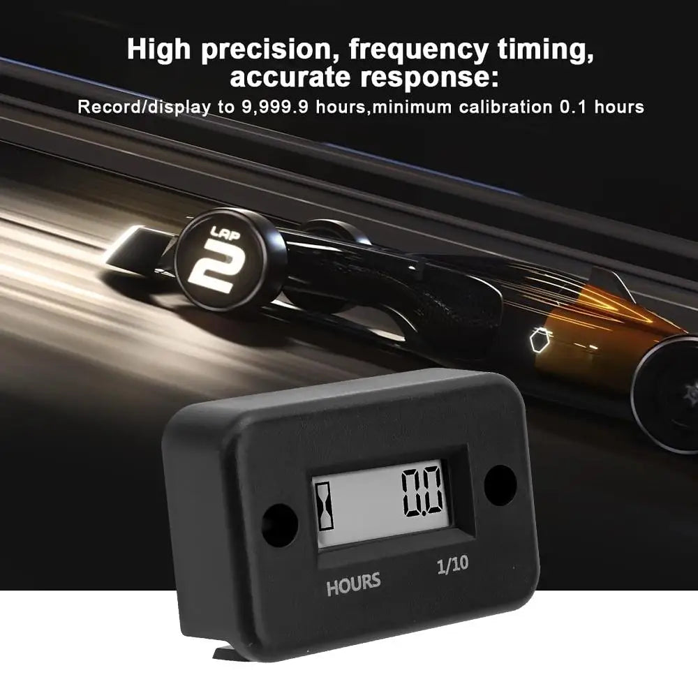 Portable Digital Inductive Tach Hour Meter Gauge for Car Boat ATV Motorcycle Instruments Snowmobile Gasoline Ski Dirt Gas Engine