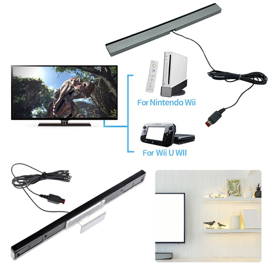 Wired Motion Sensor Receiver with Extension Cord Wired Infrared Ray Sensor Bar USB Plug Wired Motion Sensor Bar for Nintendo Wii