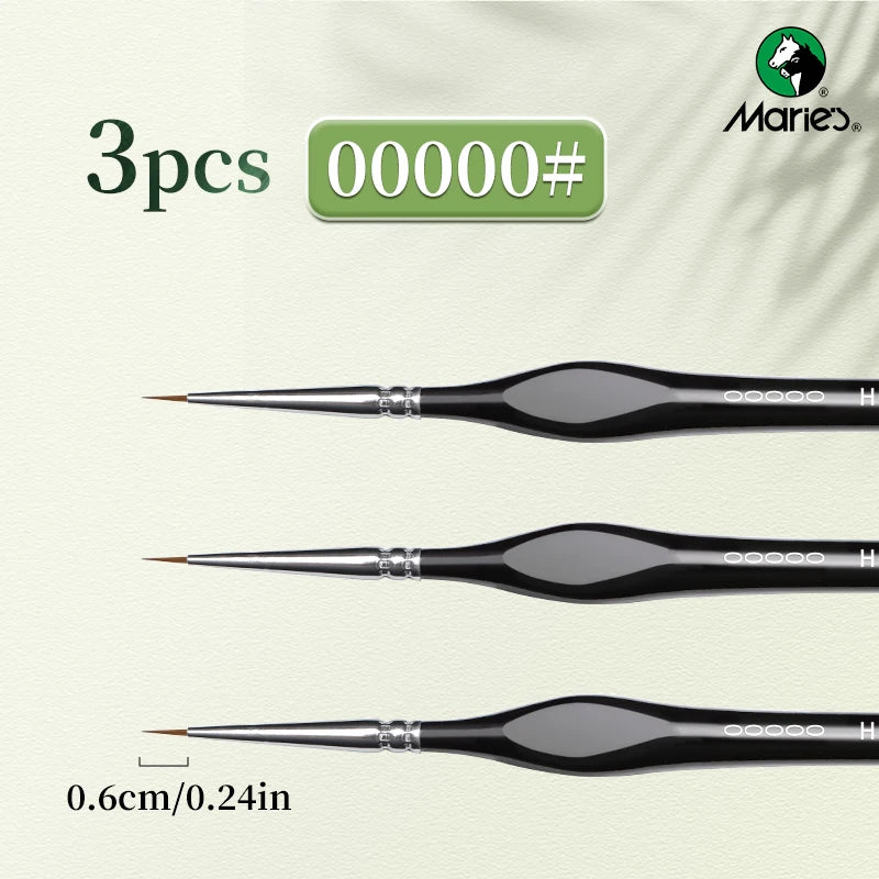 Marie's 00000 Fine Tip Paint Brush Set for Acrylic, Models, Mini  Miniature Detail , Nylon Hair Thin Extra Fine Paintbrushes