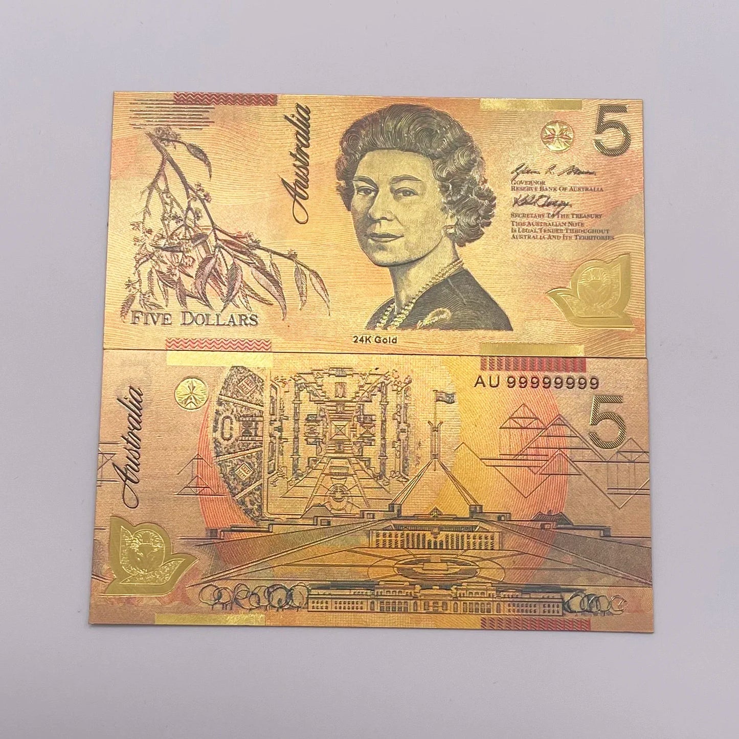 8 Designs  Australia 100 Dollar Gold Banknote Plated Colorful AUD100 Dollar Gold Foil Banknote Currency Collection