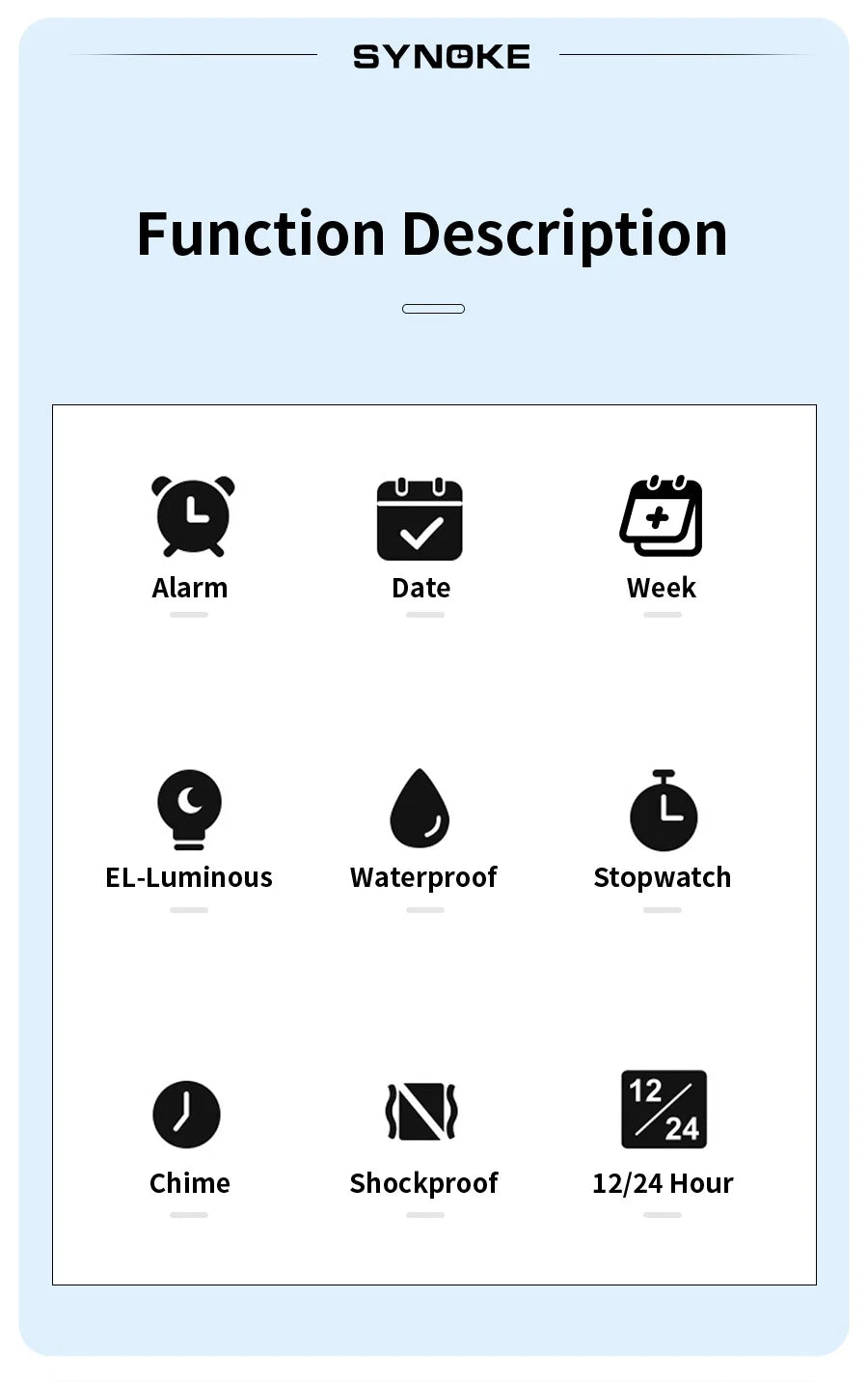 SYNOKE Student Sport Watches For Kids Colorful Electronic Watches Waterproof Clock Children Digital Watch For Boys Girls