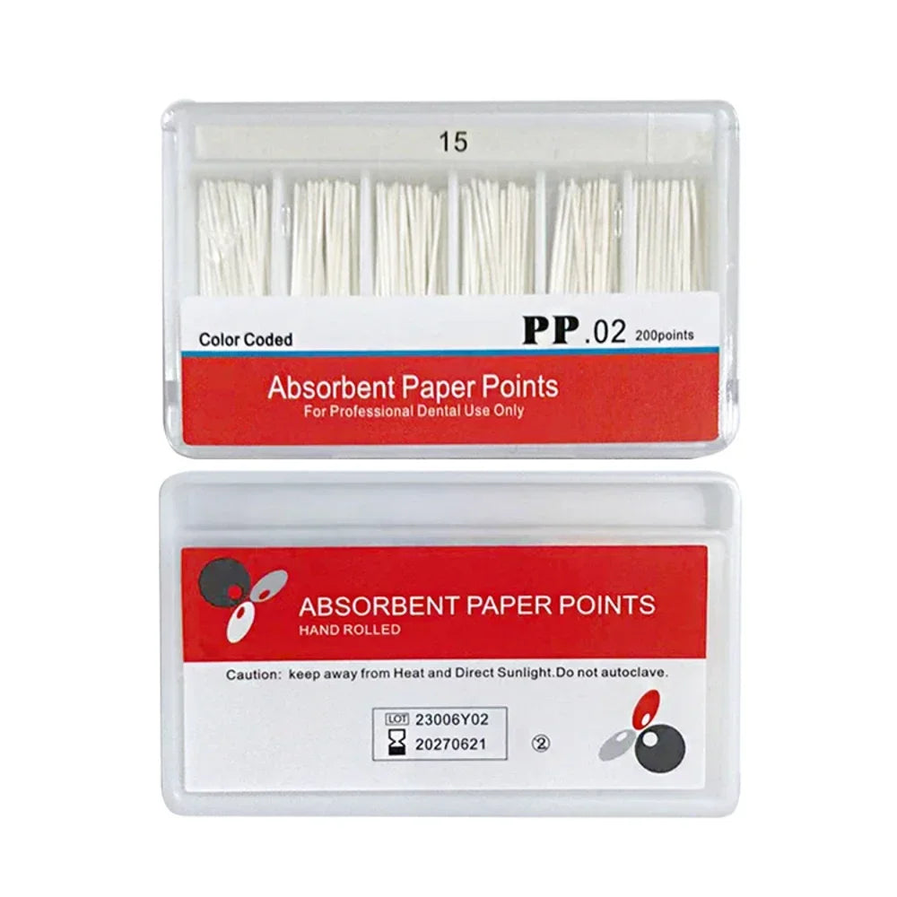 Dental Absorbent Paper Points Moisture Absorbing Paper Tips Taper 0.02 0.04 0.06 F1 F2 F3 Dental Clinics Consumables